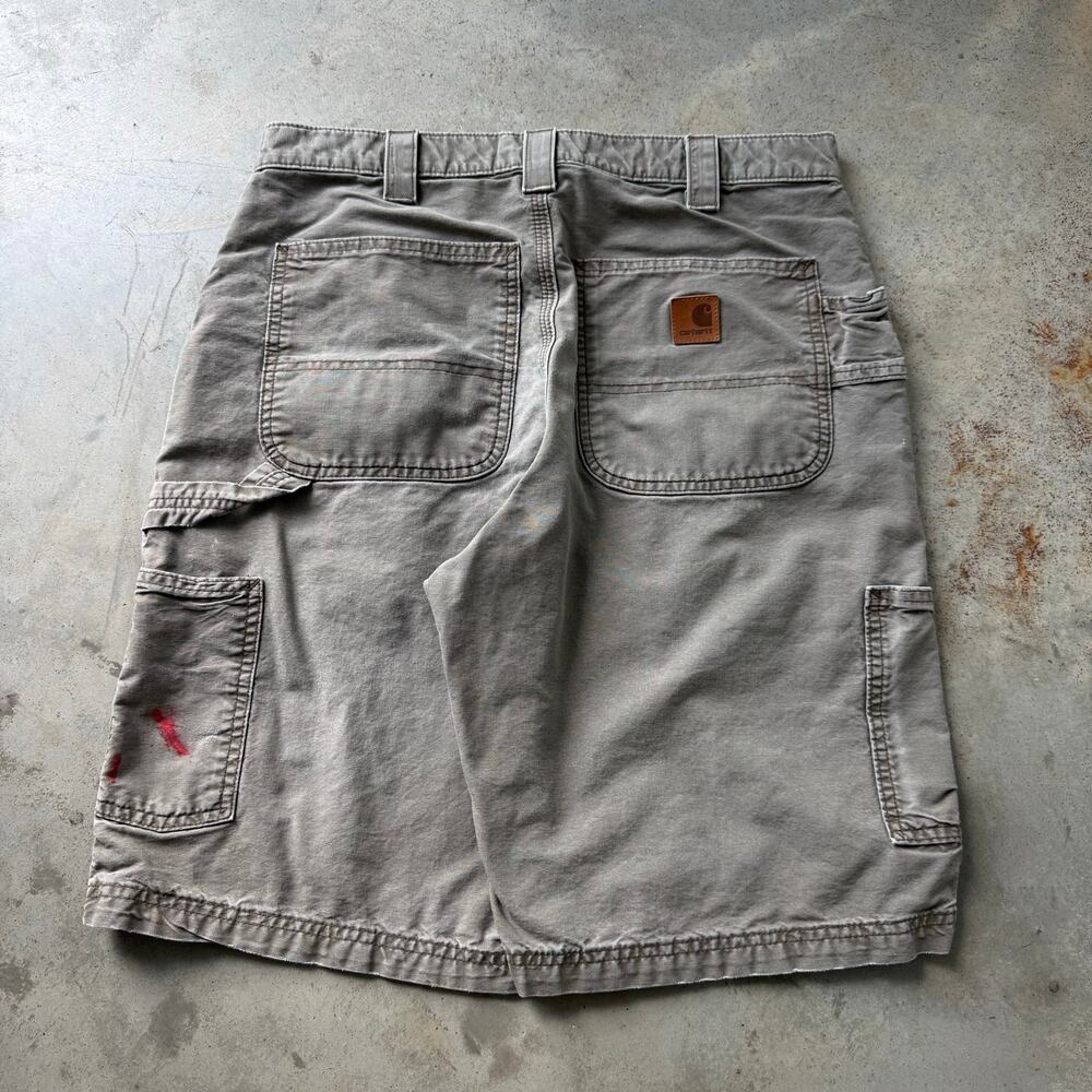 Vintage Y2K Carhartt Light Brown Painter Retro Workwear Carpenter Shorts Size 32